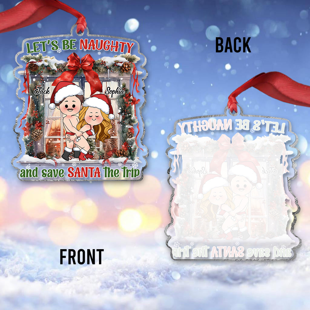 Soyons coquins - Ornement transparent personnalisé pour couple