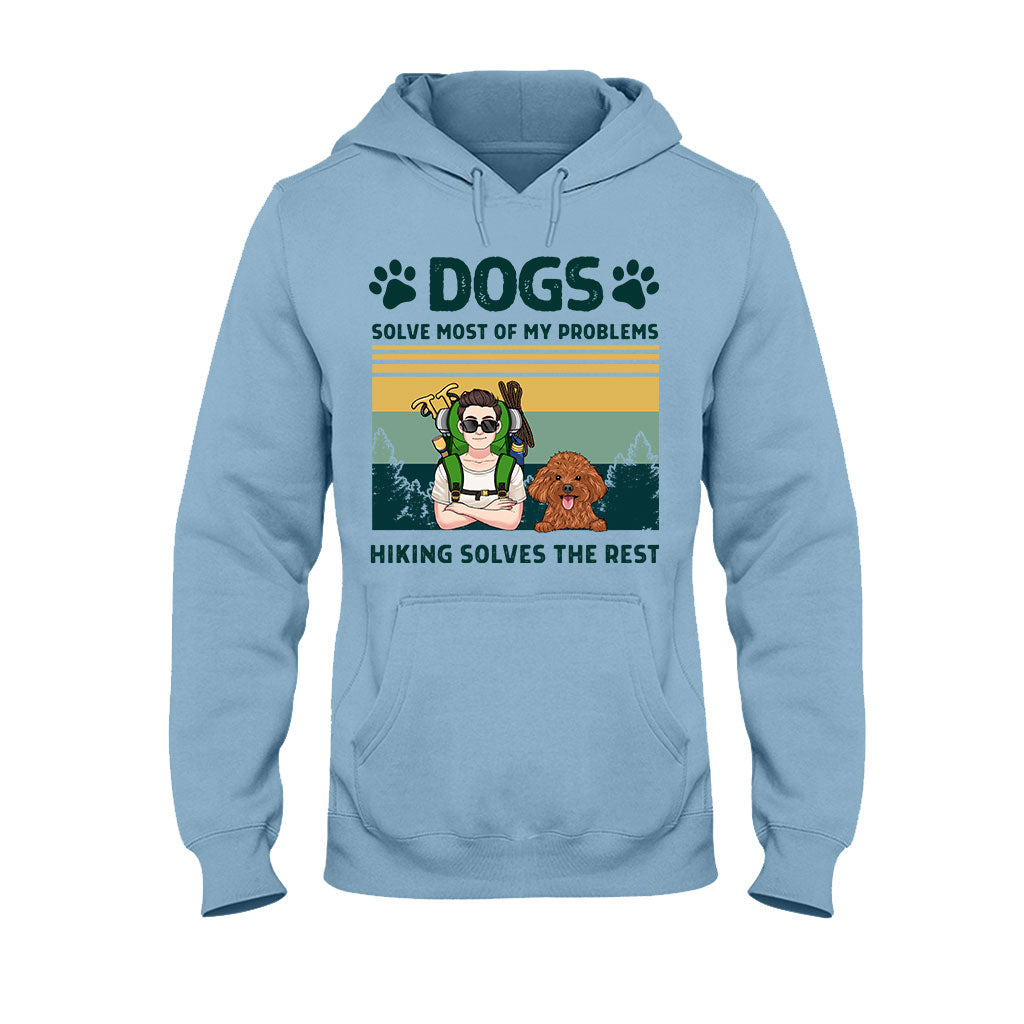 Les chiens et la randonnée résolvent mes problèmes - T-shirt et sweat à capuche de randonnée personnalisés