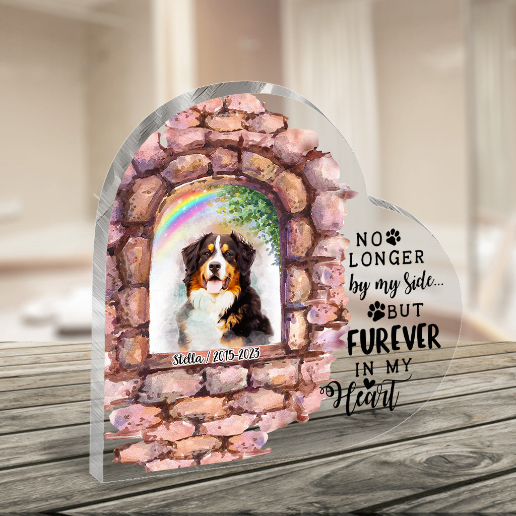 Plus à mes côtés - Plaque acrylique personnalisée pour chien, en forme de chien