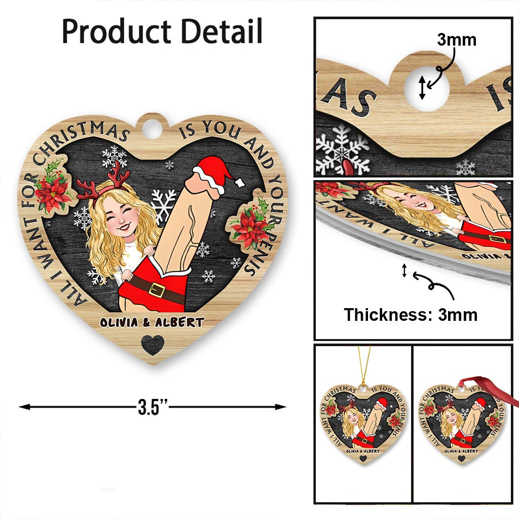 Tout ce que je veux pour Noël, c'est toi - Ornement personnalisé pour couple