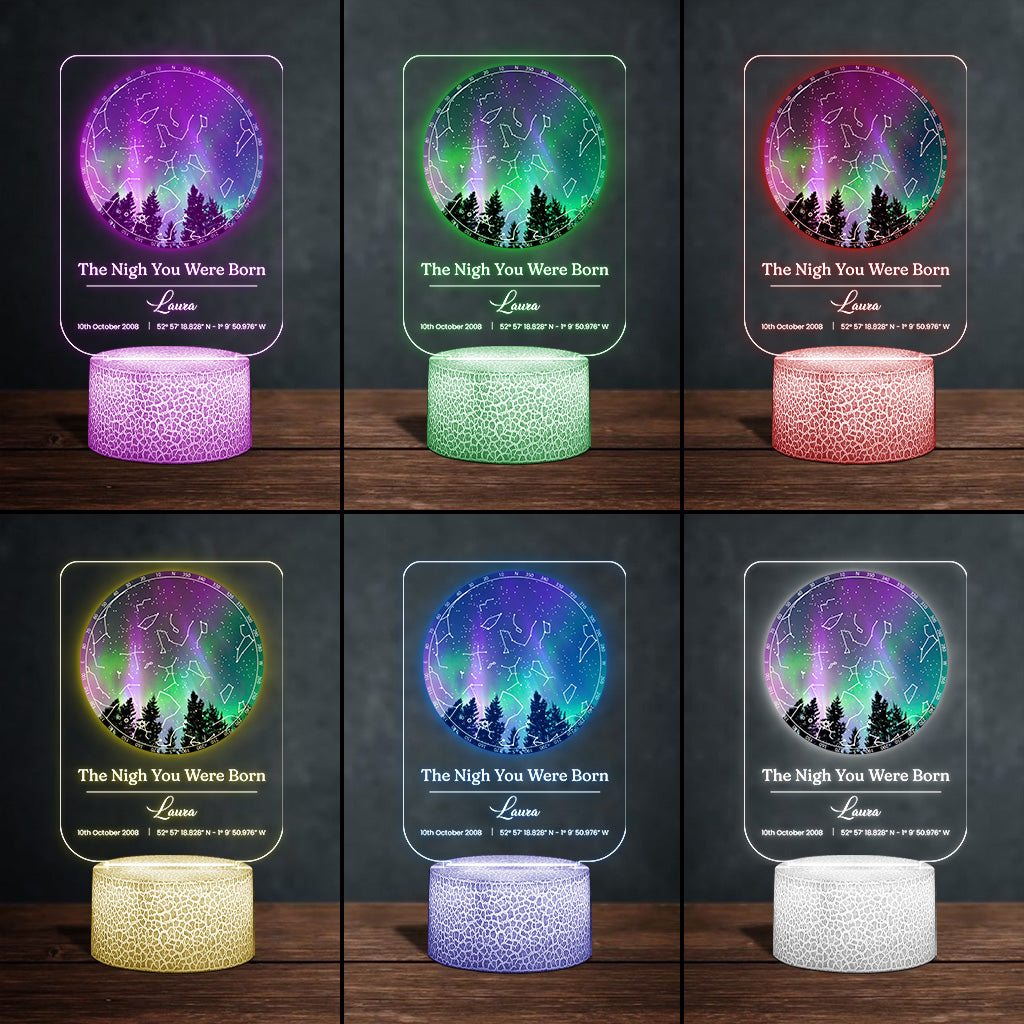 Plaque lumineuse personnalisée en forme de jour de naissance