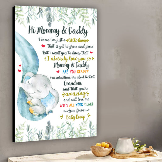 Amour du ventre rond - Toile et affiche personnalisées pour maman