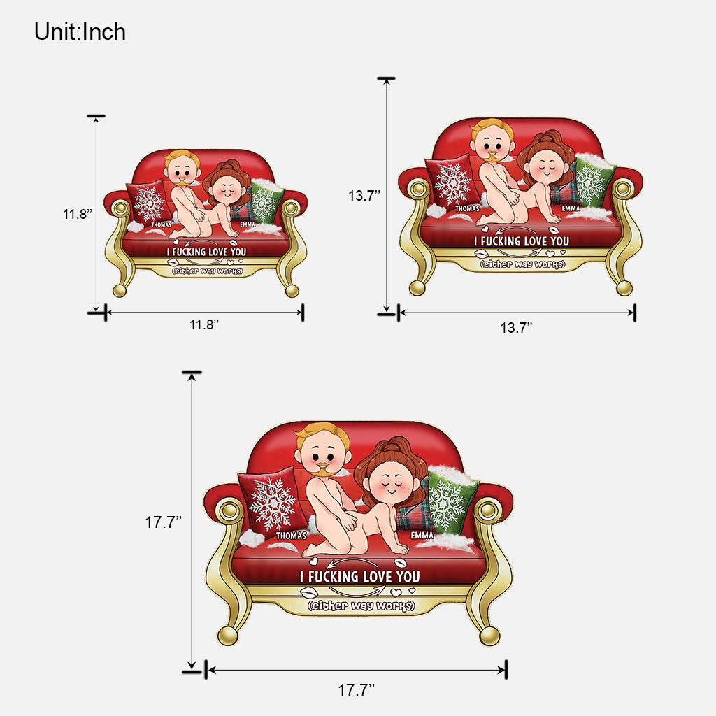 Je t'aime - Panneau en bois personnalisé pour couple - Forme sur mesure