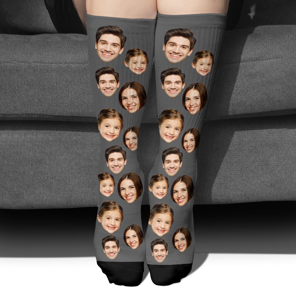 Chaussettes personnalisées pour toute la famille - Face personnalisée