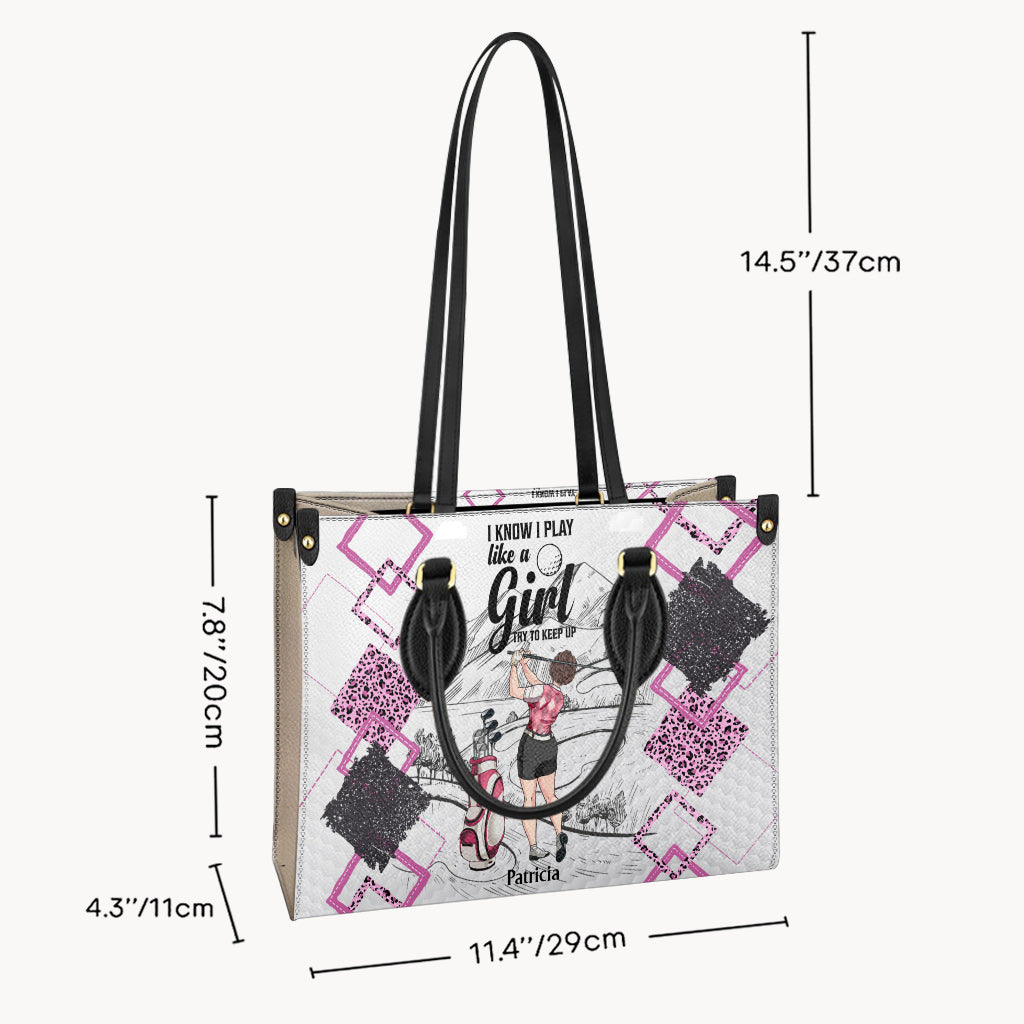 Cours de golf - Cadeau de golf pour elle, petite amie, épouse, fille - Sac à main en cuir personnalisé