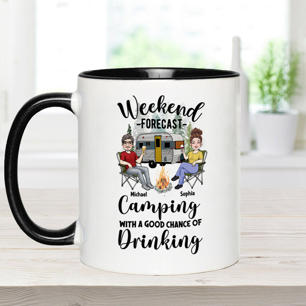 Prévisions du week-end - Mug personnalisé pour le camping
