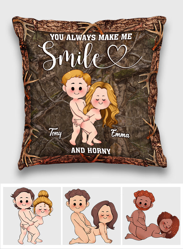 Tu me fais sourire - Coussin décoratif de chasse personnalisé