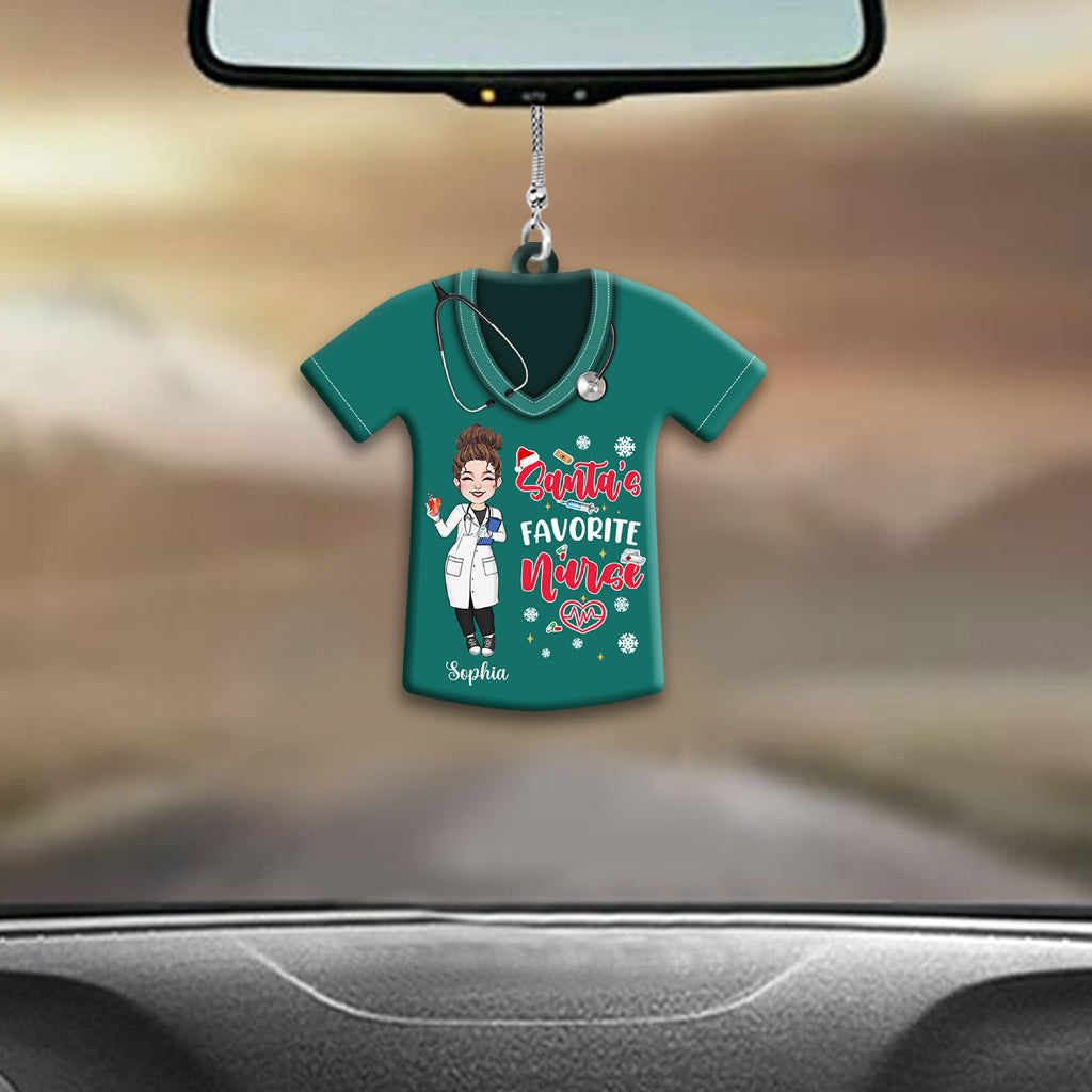 Santa's Favorite Nurse - Personalized Nurse Car Ornament