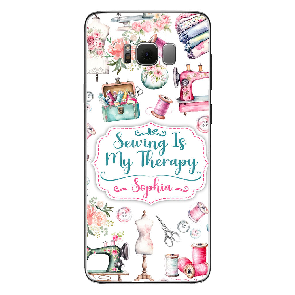 La couture, ma thérapie - Coque de téléphone personnalisée à la couture
