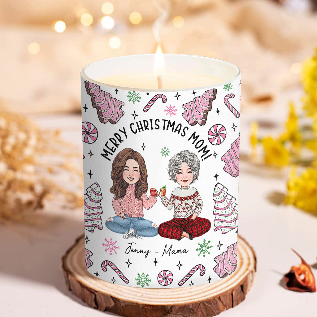 Au lieu de petits-enfants - Cadeau pour maman - Bougie personnalisée avec couvercle en bois