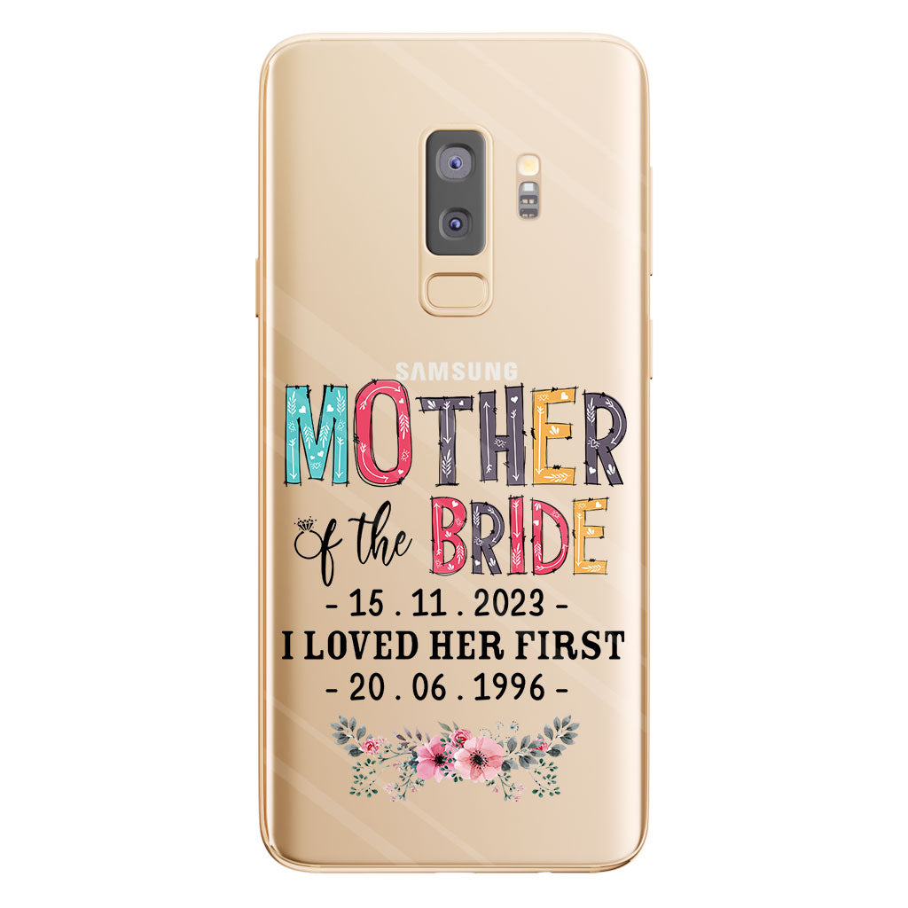 Coque de téléphone transparente personnalisée pour la mère de la mariée