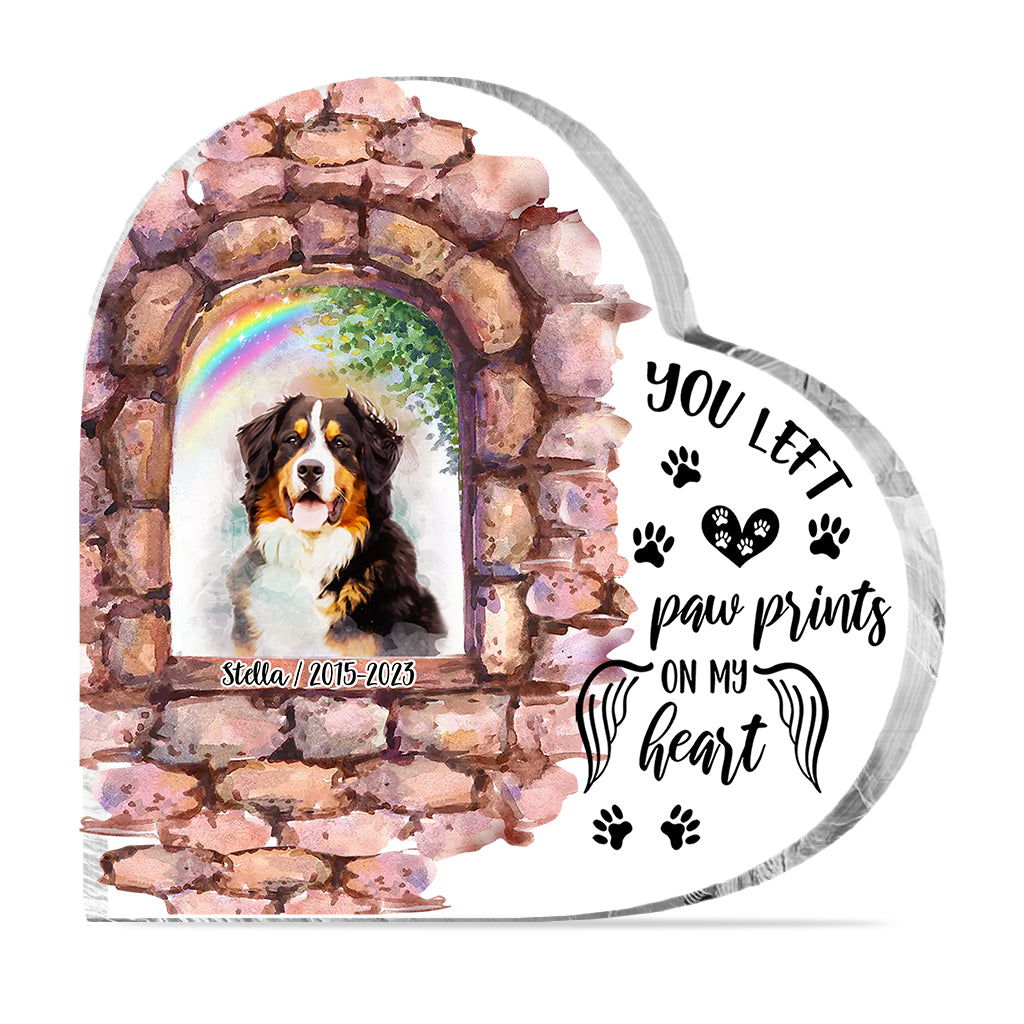 Plus à mes côtés - Plaque acrylique personnalisée pour chien, en forme de chien