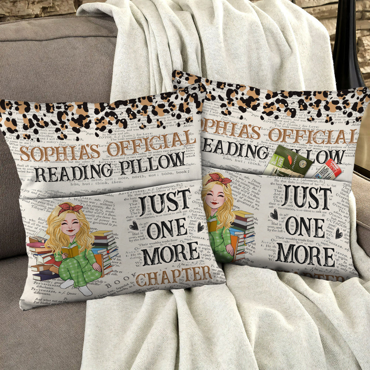 Juste un chapitre de plus - Coussin de poche personnalisé pour livre
