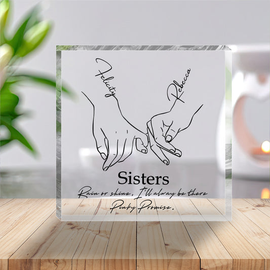 Promesse du petit doigt - Plaque acrylique personnalisée pour sœur, en forme sur mesure