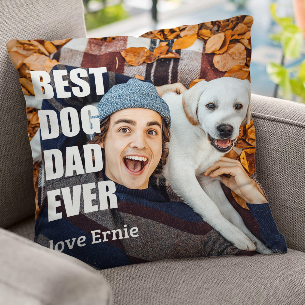 Meilleure maman/mère/grand-mère de chien... au monde - Coussin décoratif personnalisé