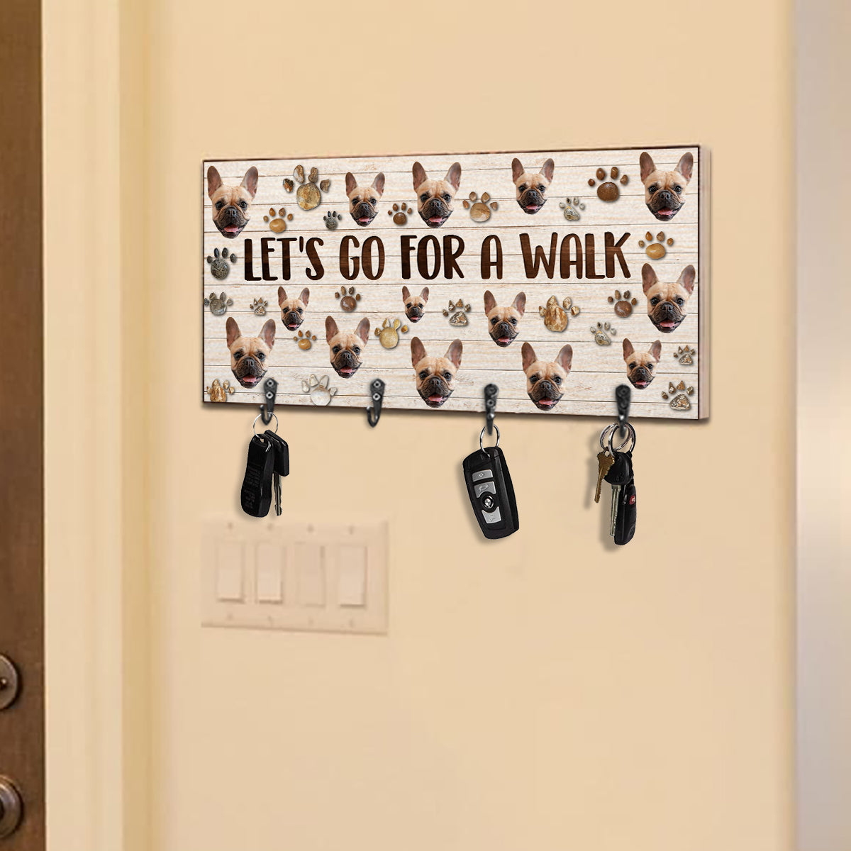 Let's Go For A Walk - Personalized Dog Key Rack