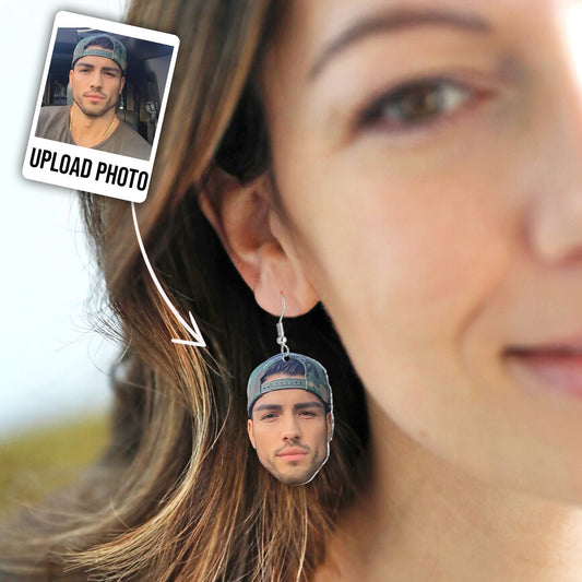 Boucles d'oreilles photo personnalisées - cadeau pour femme, petite amie, épouse - Boucles d'oreilles personnalisées