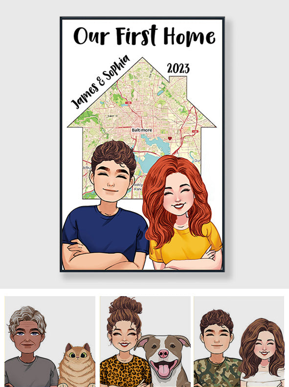 Où sommes-nous ? - Toile et affiche personnalisées pour une pendaison de crémaillère