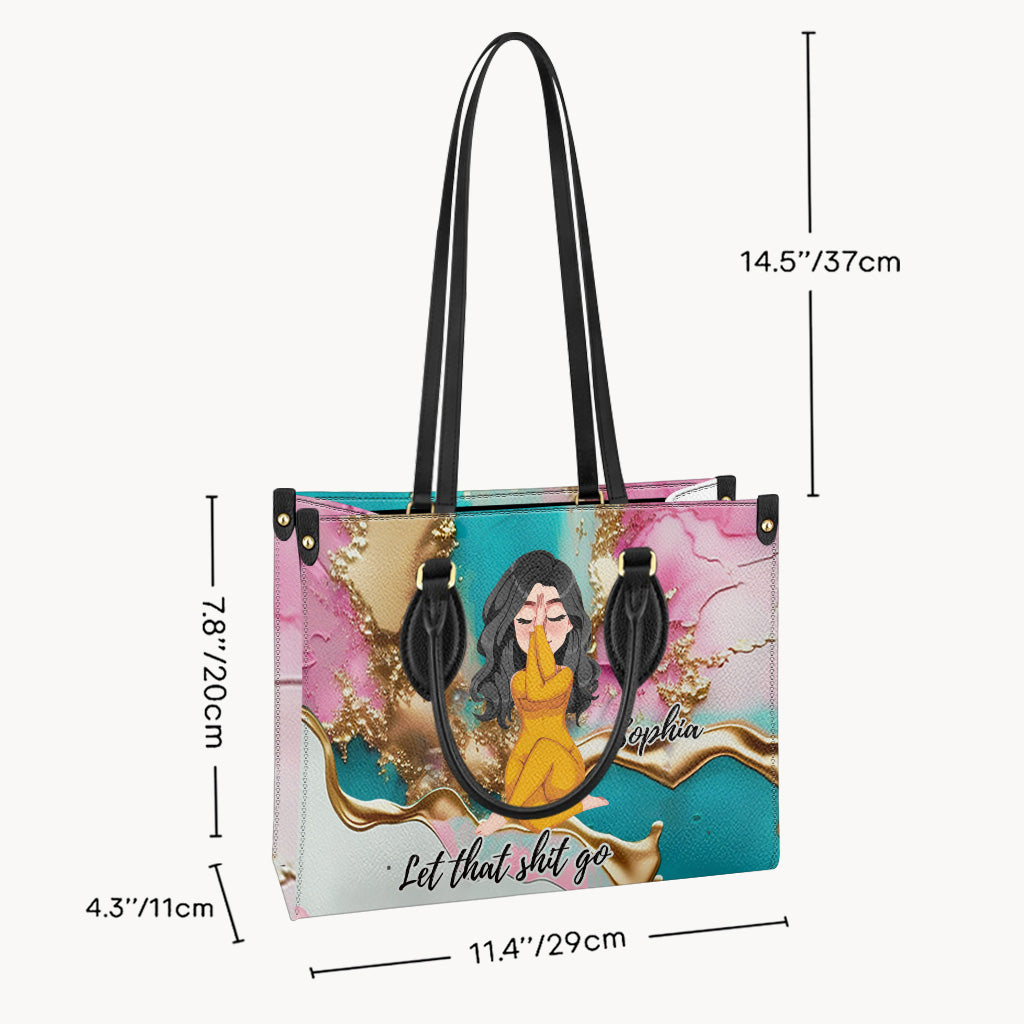 Lâchez prise - Sac à main de yoga personnalisé en cuir