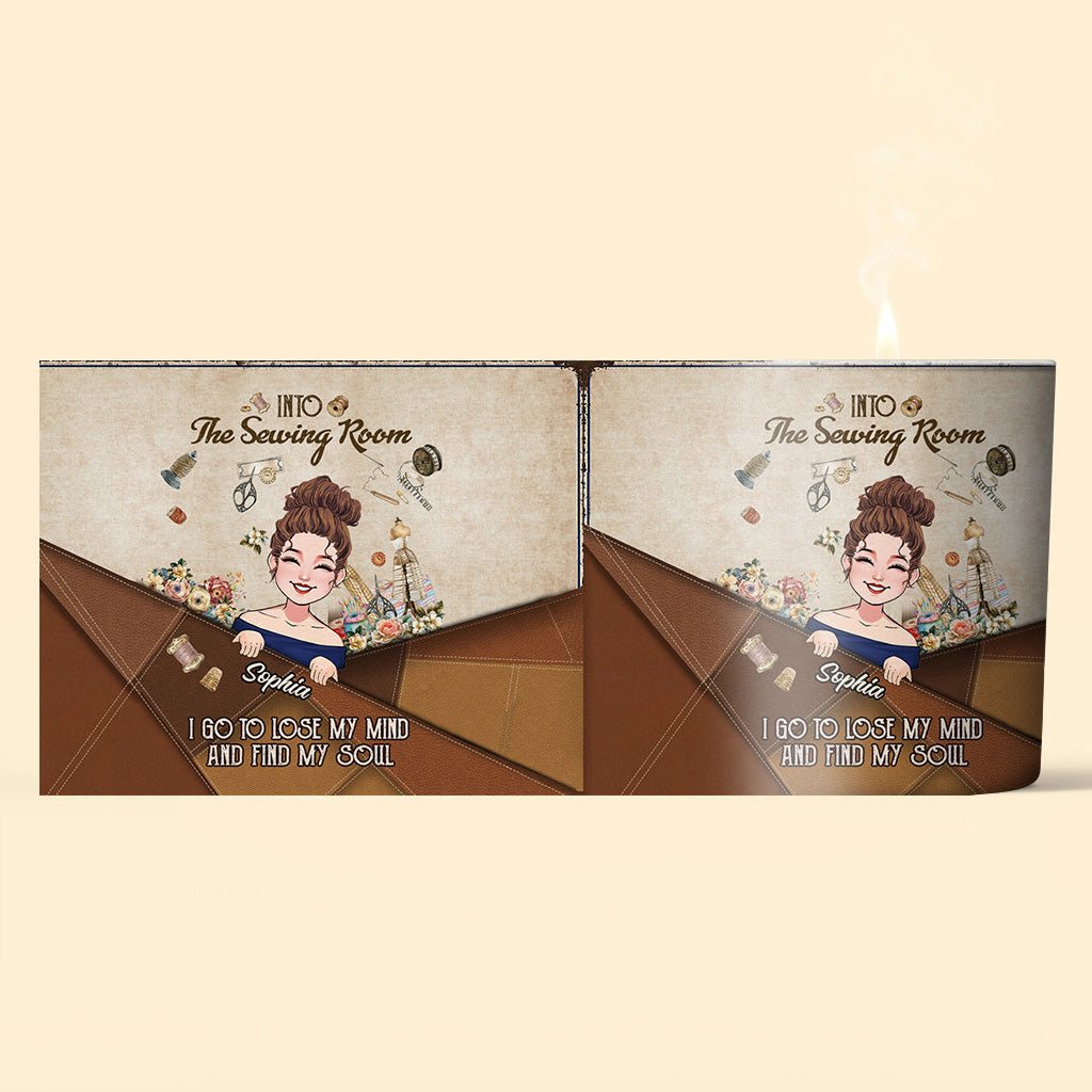 Et me voilà partie dans mon atelier de couture ! - Bougie de couture personnalisée avec couvercle en bois