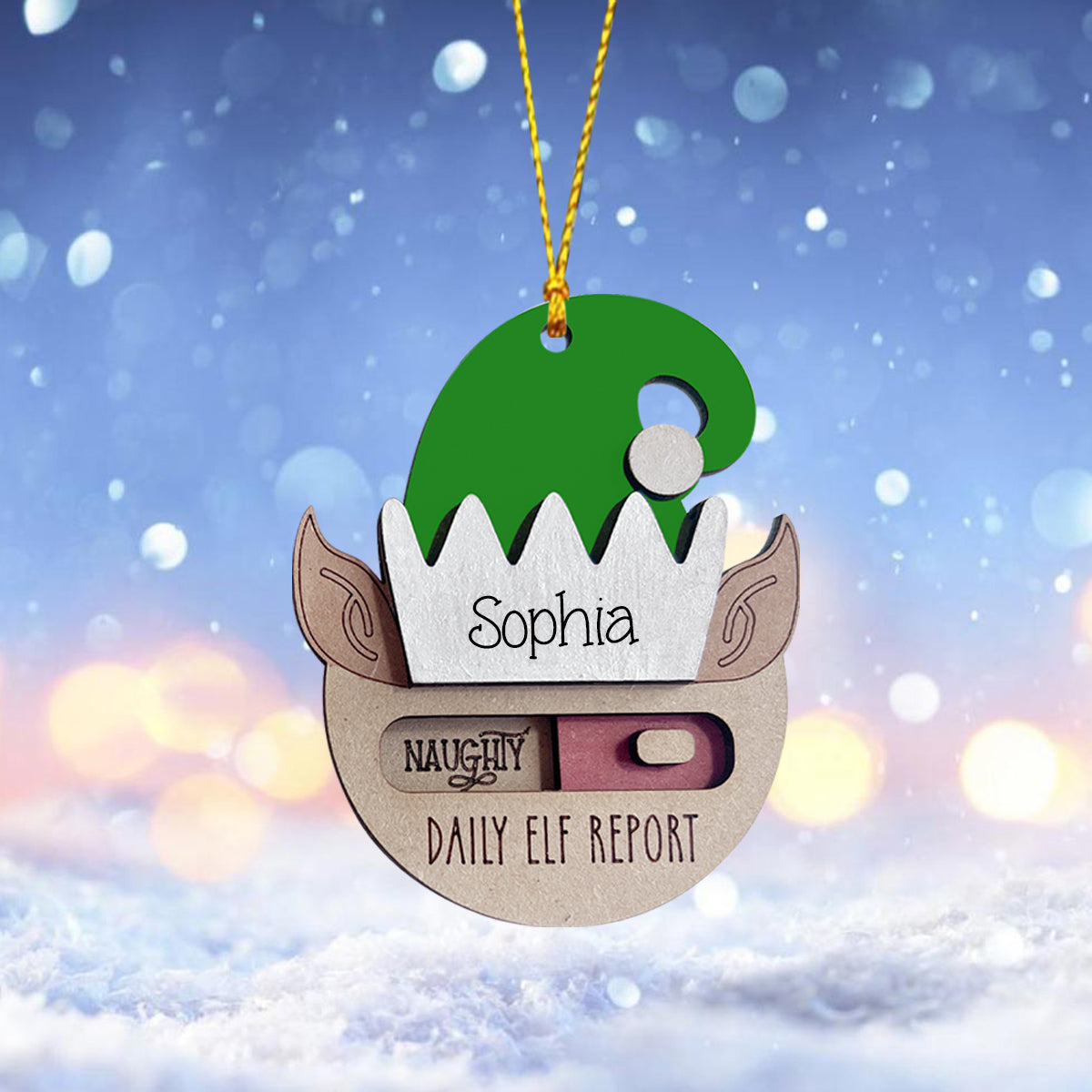 Elf Daily Report - Personalized Family Toggle Ornament
