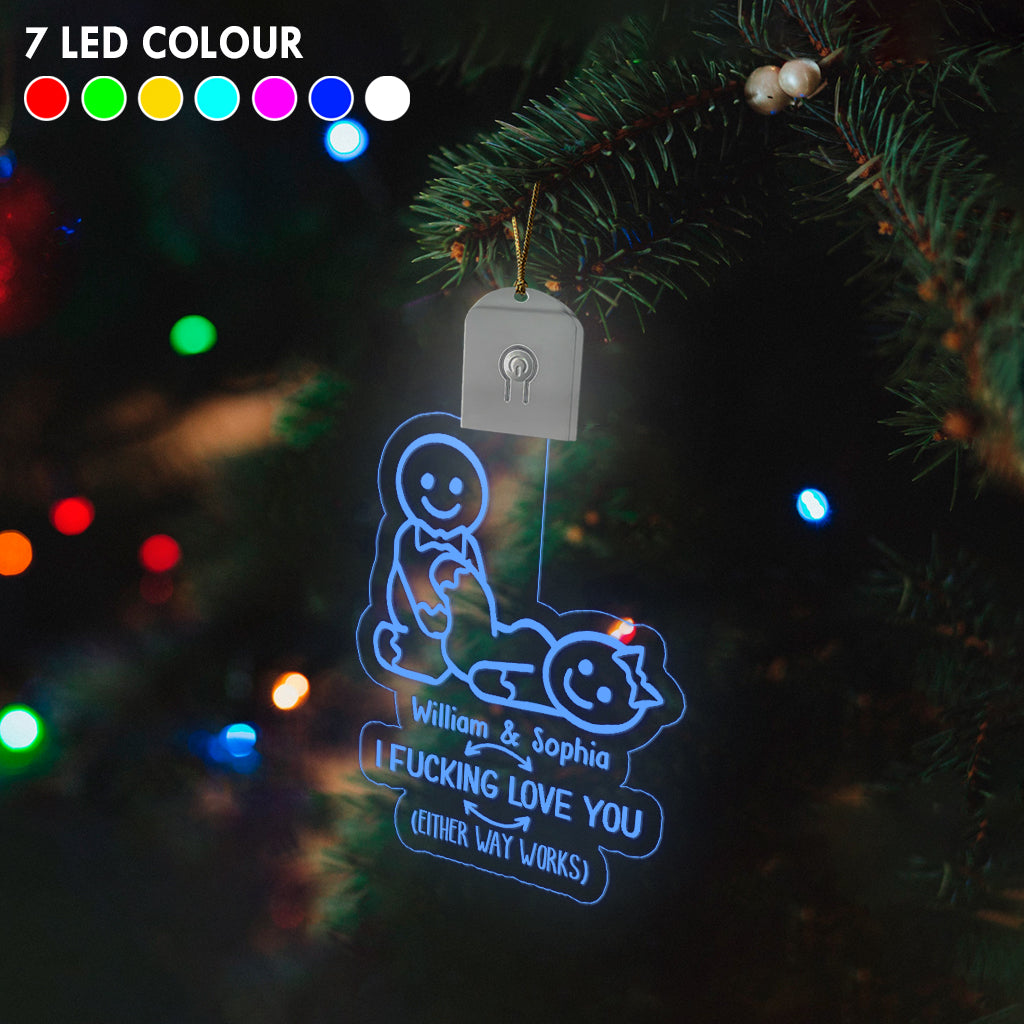 I Love You Naughty Ginger Bread - gift for wife, husband, boyfriend, girlfriend - Personalized Shaped Led Acrylic Ornament