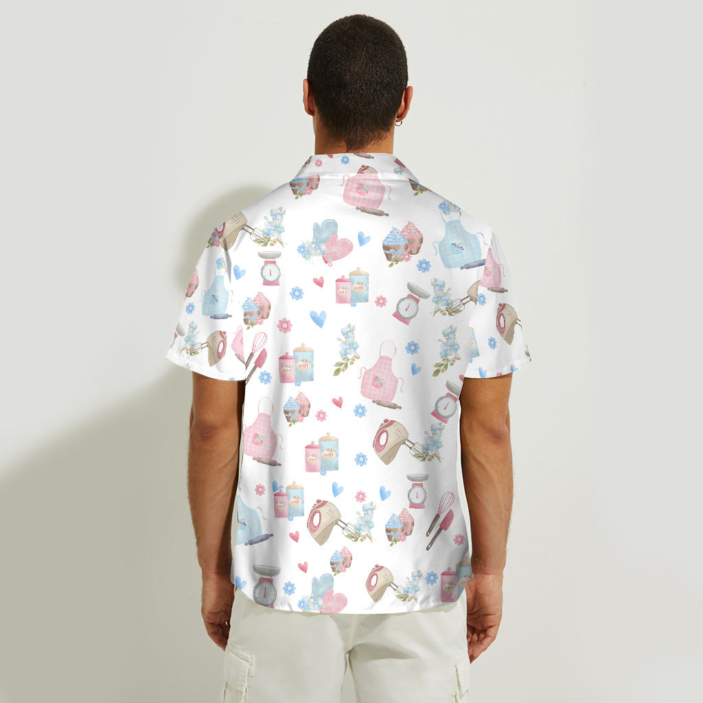 Une fille qui adore pâtisser - Chemise hawaïenne personnalisée sur le thème de la pâtisserie