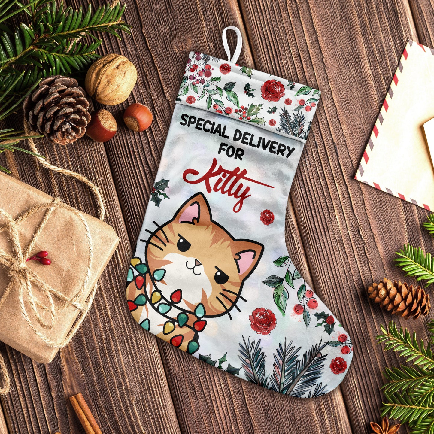 Livraison spéciale - Chaussettes de Noël personnalisées pour chats