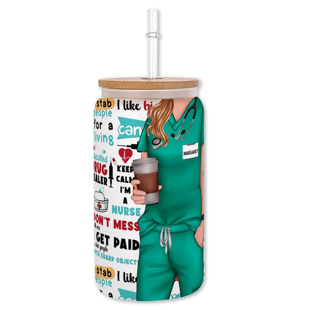 Citations humoristiques sur la vie d'infirmière - Verre à canette personnalisé pour infirmière