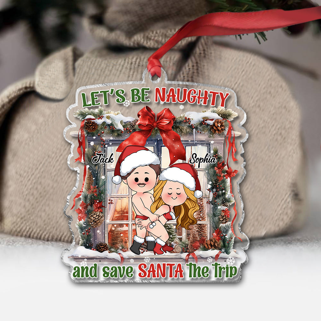 Soyons coquins - Ornement transparent personnalisé pour couple