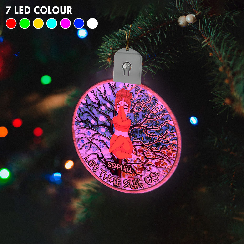 Lâchez prise - Ornement de yoga personnalisé en acrylique avec LED