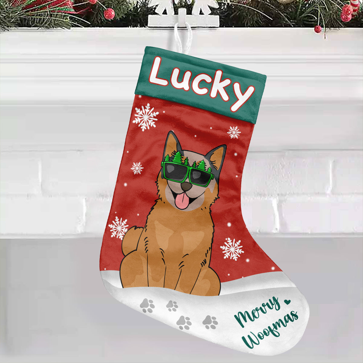 Joyeux Woofmas - Chaussettes de Noël personnalisées pour chiens
