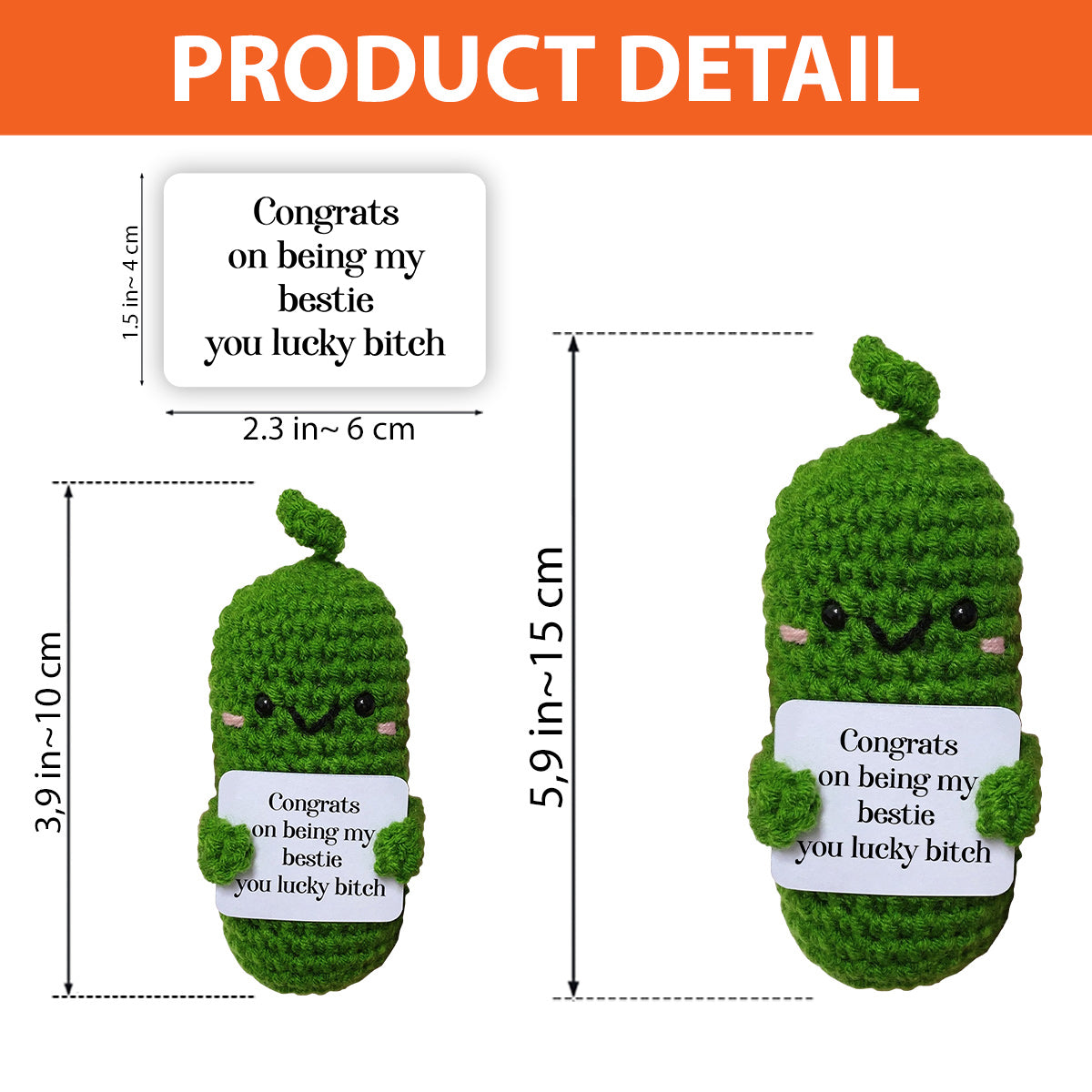 Félicitations pour être ma meilleure amie ! - Cadeau pour une amie - Figurine tricotée à la main personnalisée