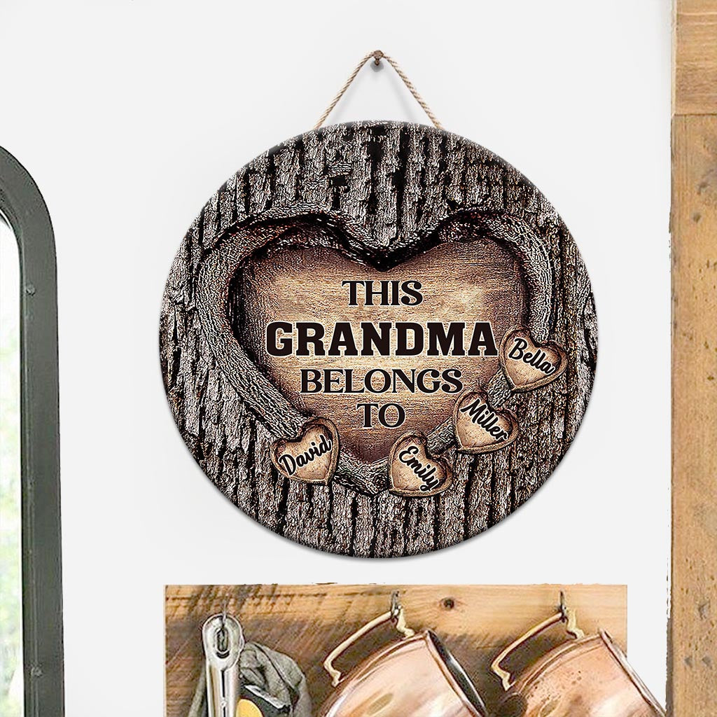 Le Cœur de Papa - Cadeau pour papa, grand-mère, grand-père, maman, oncle, tante, frère, sœur - Panneau rond en bois personnalisé