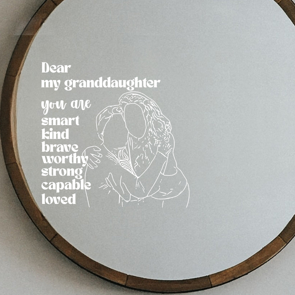 Chère petite-fille/fille, tu es une grande admiratrice - Autocollant personnalisé découpé à la forme - Autocollant personnalisé pour grand-mère