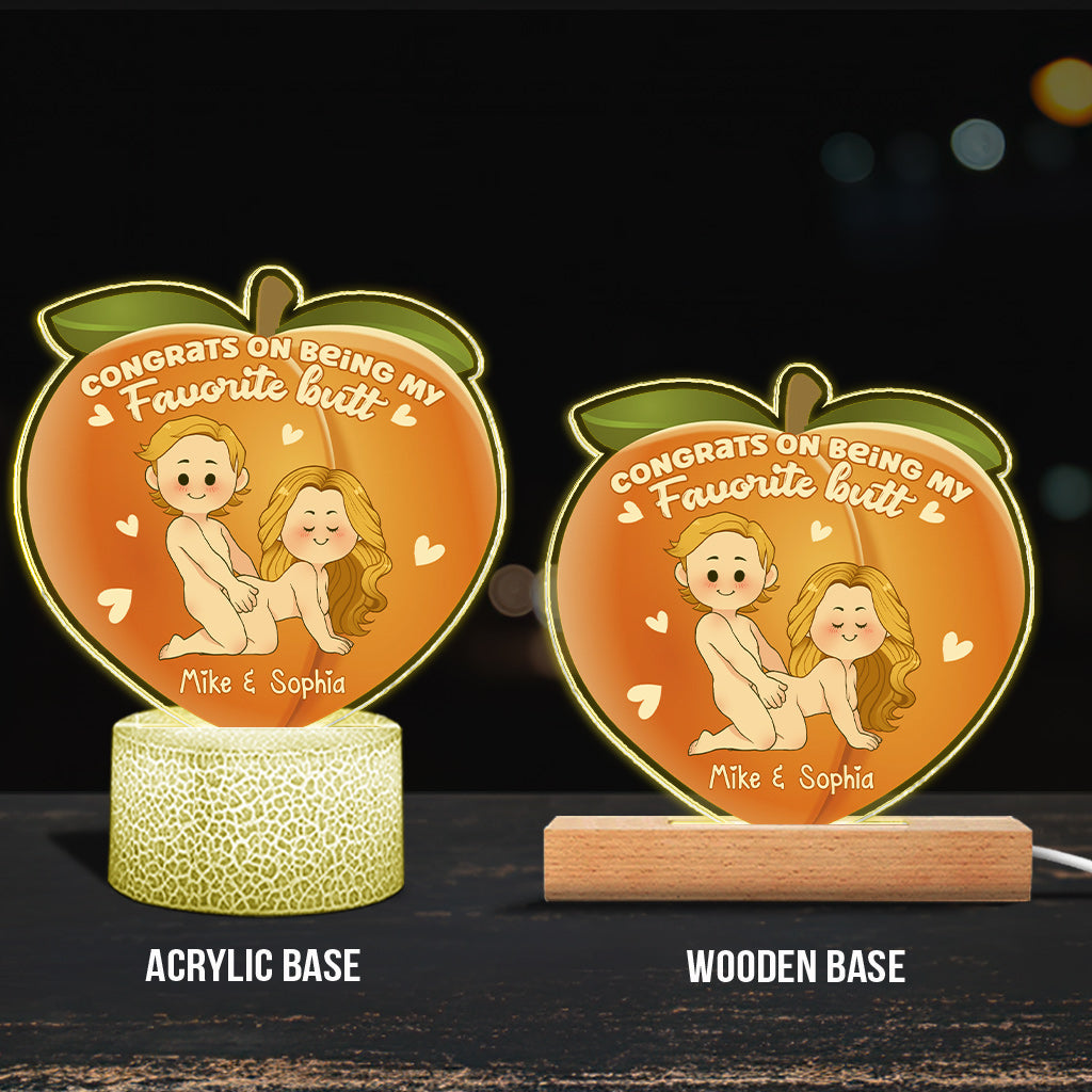 Félicitations pour être mon/ma préféré(e) - Cadeau pour mari, femme, petit ami, petite amie - Plaque lumineuse personnalisée