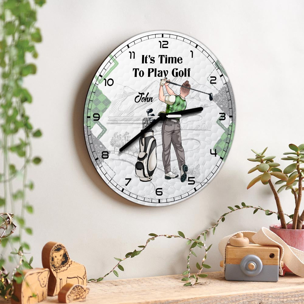Il y a toujours du temps pour le golf - Horloge murale de golf personnalisée