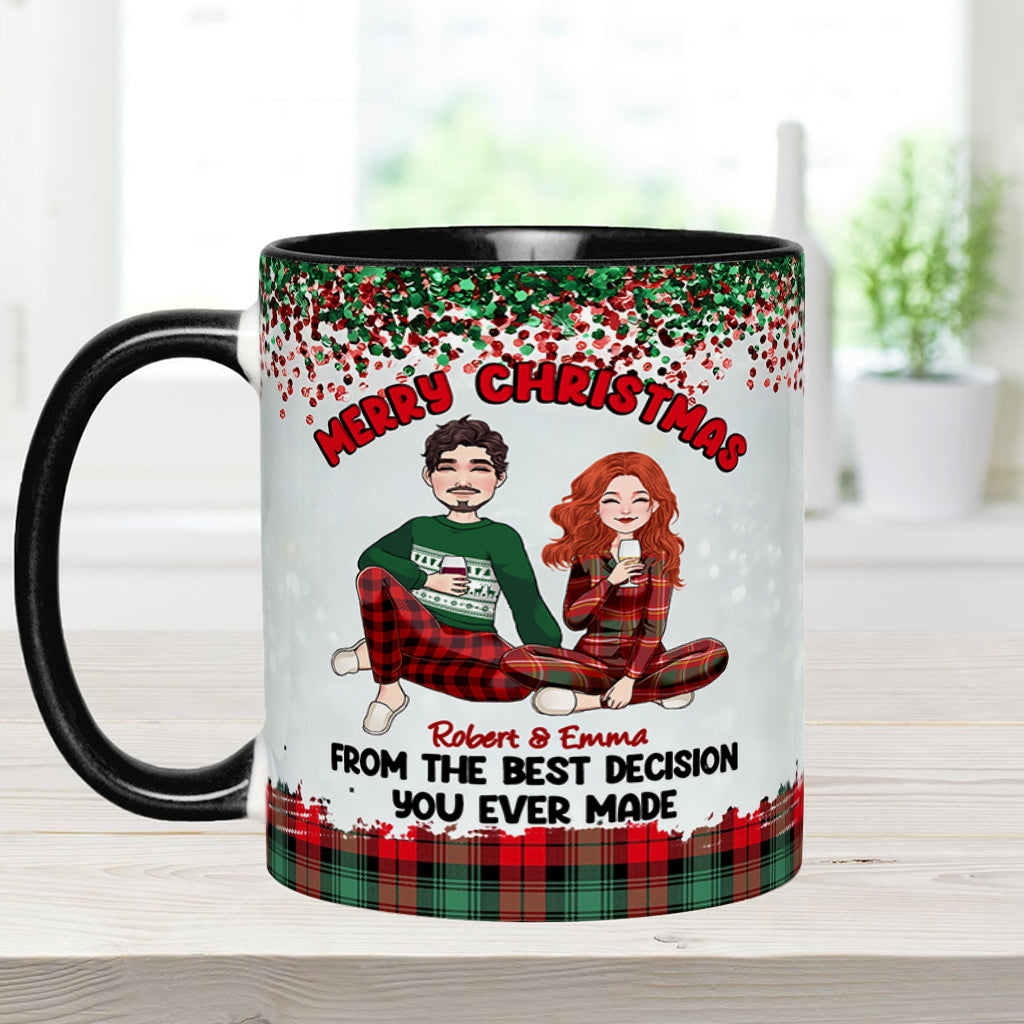 Joyeux Noël de la part de la meilleure décision que vous ayez jamais prise - Mug personnalisé pour couple
