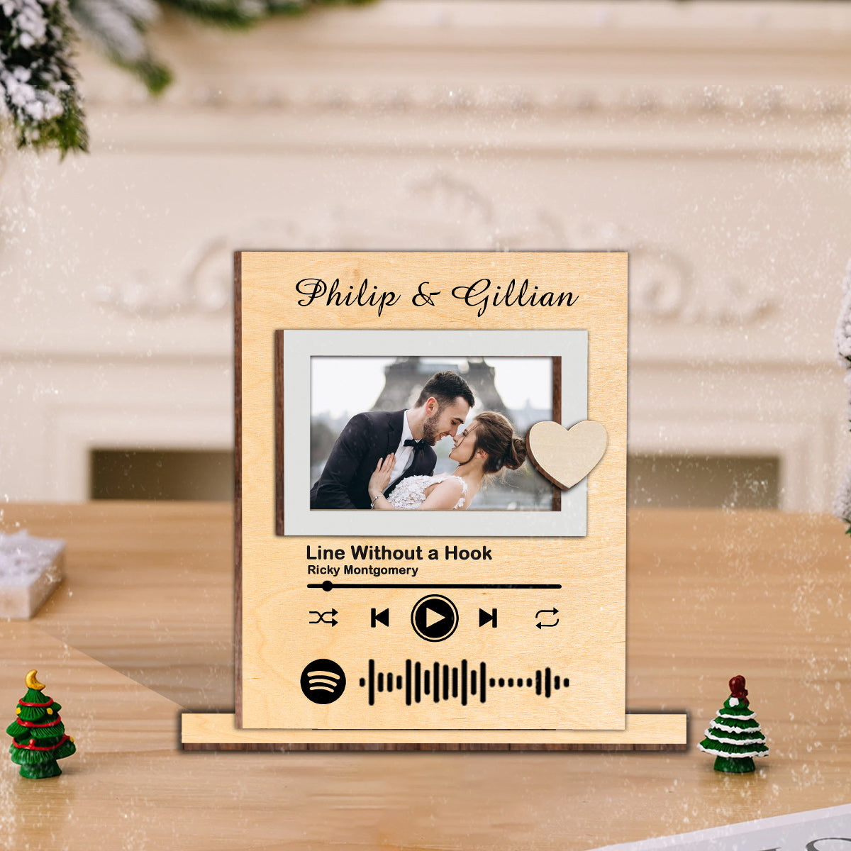 Notre chanson - Couple personnalisé - Grand lit autoportant à 3 niveaux