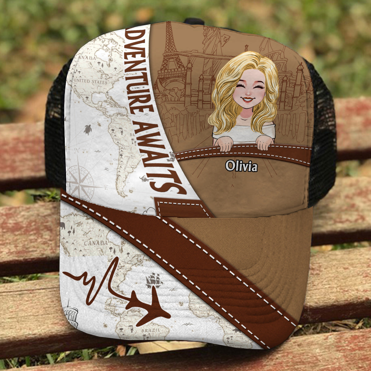 L'aventure vous attend - Casquette de camionneur de voyage personnalisée