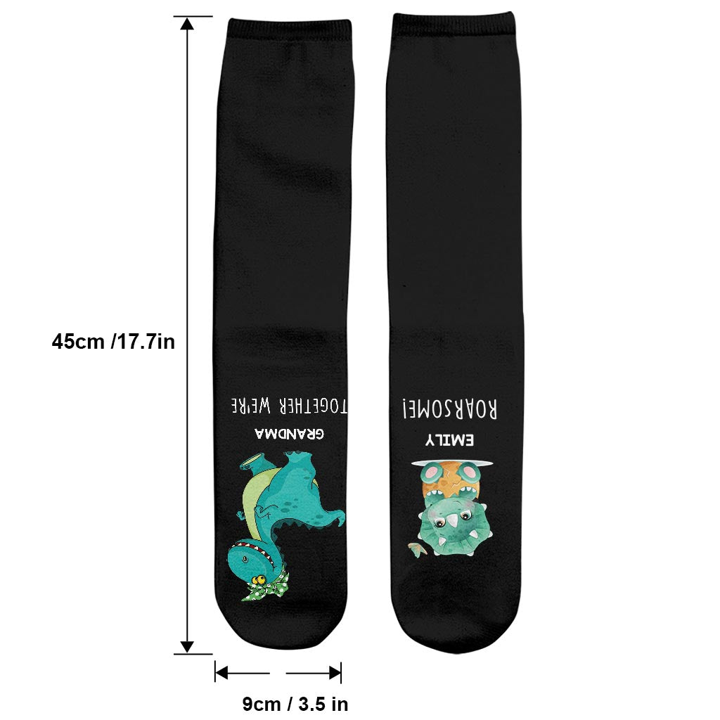 Ensemble, on rugit ! - Cadeau pour papa, grand-mère, grand-père, maman, oncle, tante, frère, sœur, fils, fille, petite-fille, petit-fils, jeunes mamans, jeunes papas - Chaussettes personnalisées