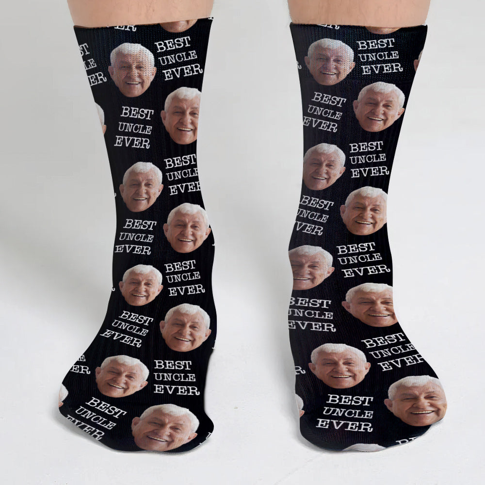 Chaussettes personnalisées pour oncle - Face personnalisée