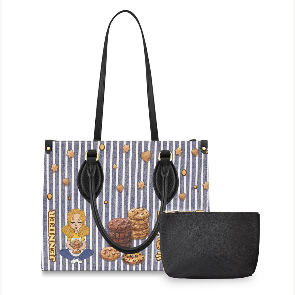 Je ne peux pas, j'ai des biscuits à faire cuire ! - Sac à main en cuir personnalisé pour la pâtisserie