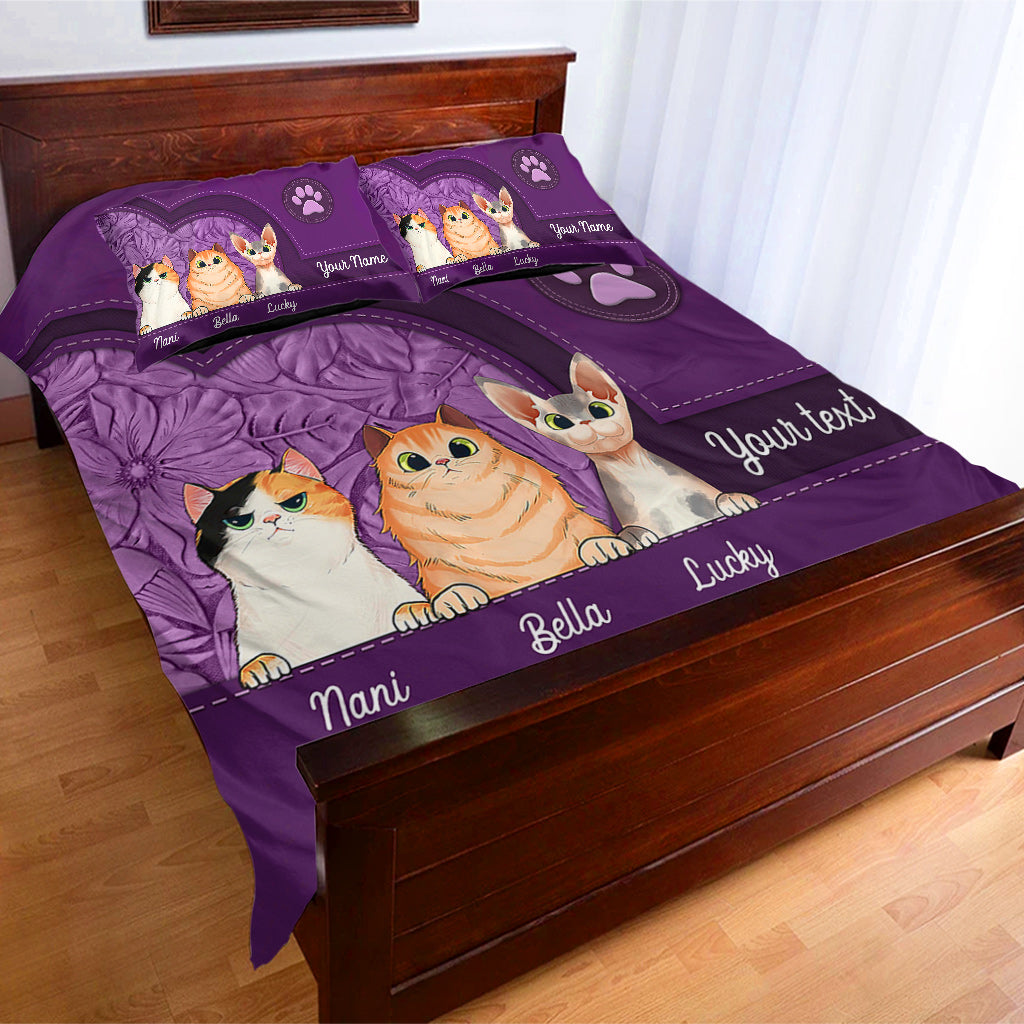 Life Is Better With Cats - Personalized Cat Bedding Set