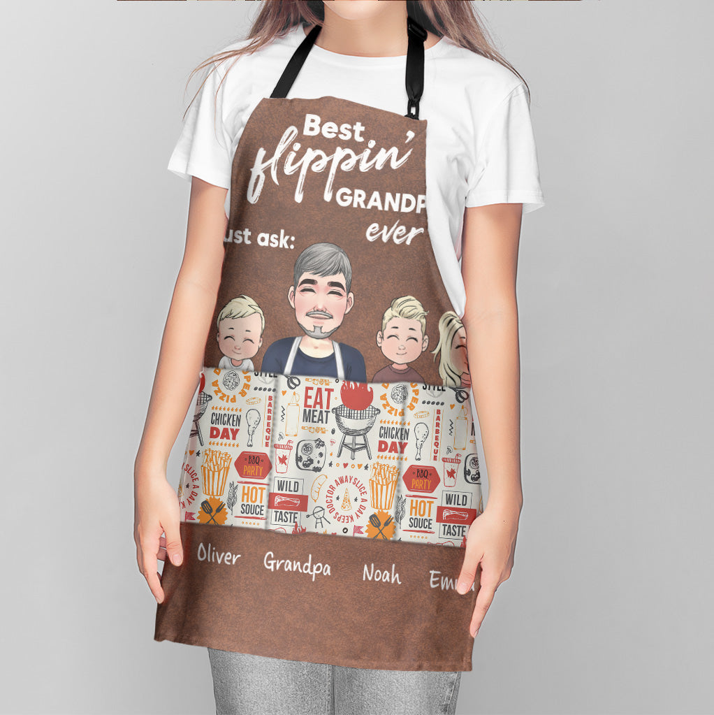 Best Flippin' Dad - Gift for dad, grandma, grandpa, mom, uncle, aunt - Personalized Apron