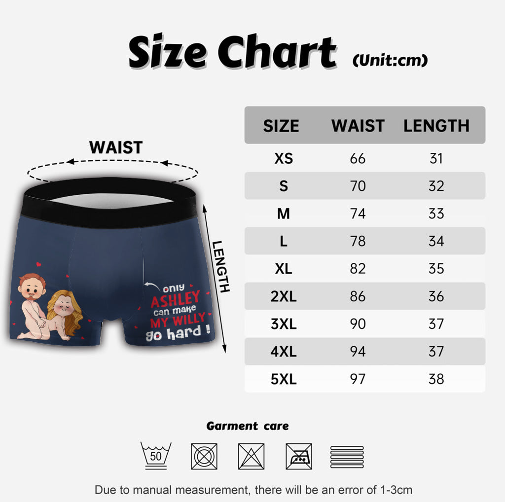 My Willy Go Hard - Personalized Couple Men Boxer Briefs