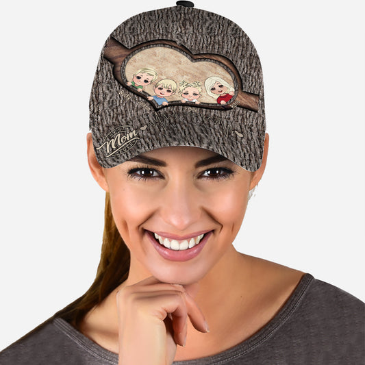 Chaque fois que vous touchez ce cœur - Cadeau pour papa, grand-mère, grand-père, maman, oncle, tante, frère, sœur - Casquette classique personnalisée