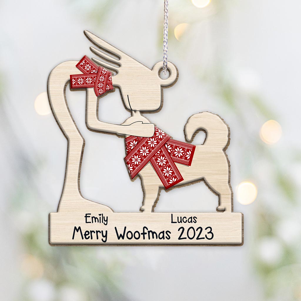 Joyeux Woofmas ! Cadeau pour les amoureux des chiens - Ornement personnalisé