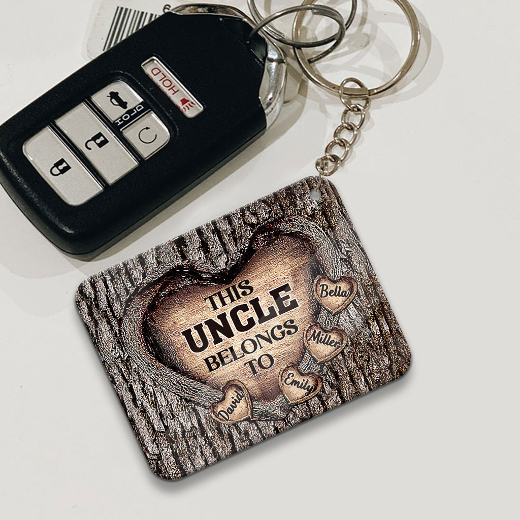 This Dad Belongs To - Gift for dad, grandma, grandpa, mom, uncle, aunt, brother, sister - Personalized Keychain