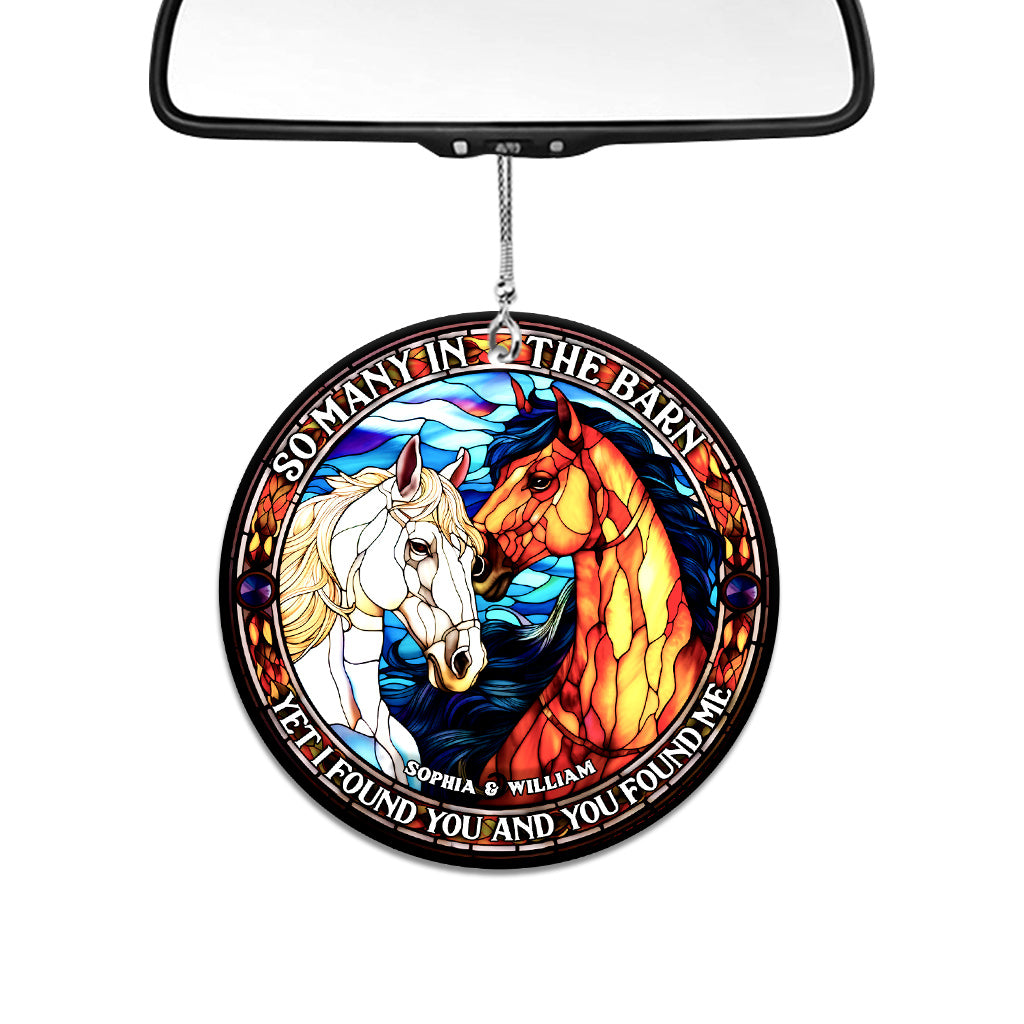 So Many In The Barn - Horse gift for husband, wife, boyfriend, girlfriend - Personalized Car Ornament